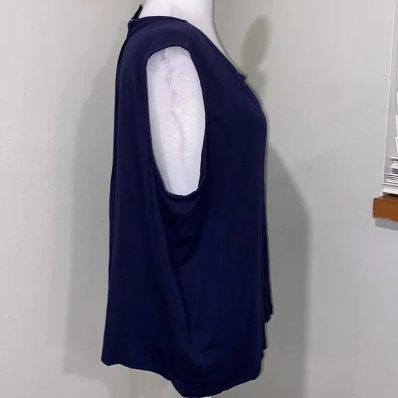 Eileen Fisher Blue Relaxed Sleeveless Tank Top Jersey Scoop Neck Tank Sz 2X - Picture 3 of 7